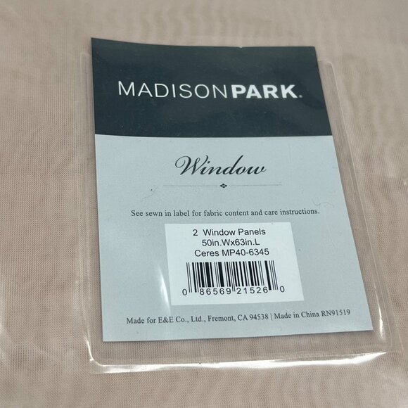 Madison Park Twisted Voile 50 x 63-Inch Window Curtains Blush Sheer 2 Panels - Picture 2 of 3
